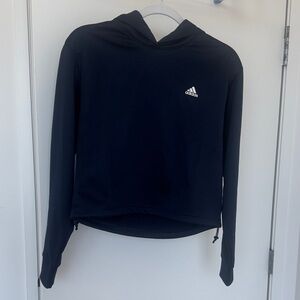 Adidas Aeroready Blue Cropped Sweatshirt Relaxed Long Sleeve